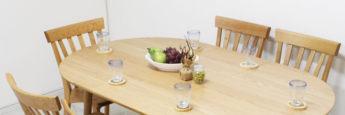 フロート 伸長式ダイニングテーブル｜ホワイトオーク [Kontia]