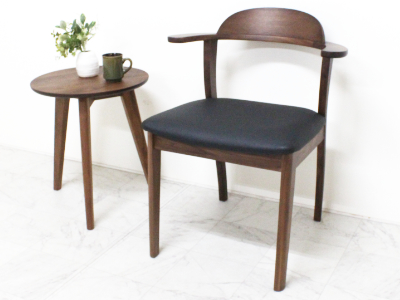 2脚セット》プリシス/ウォールナット セミアームチェア