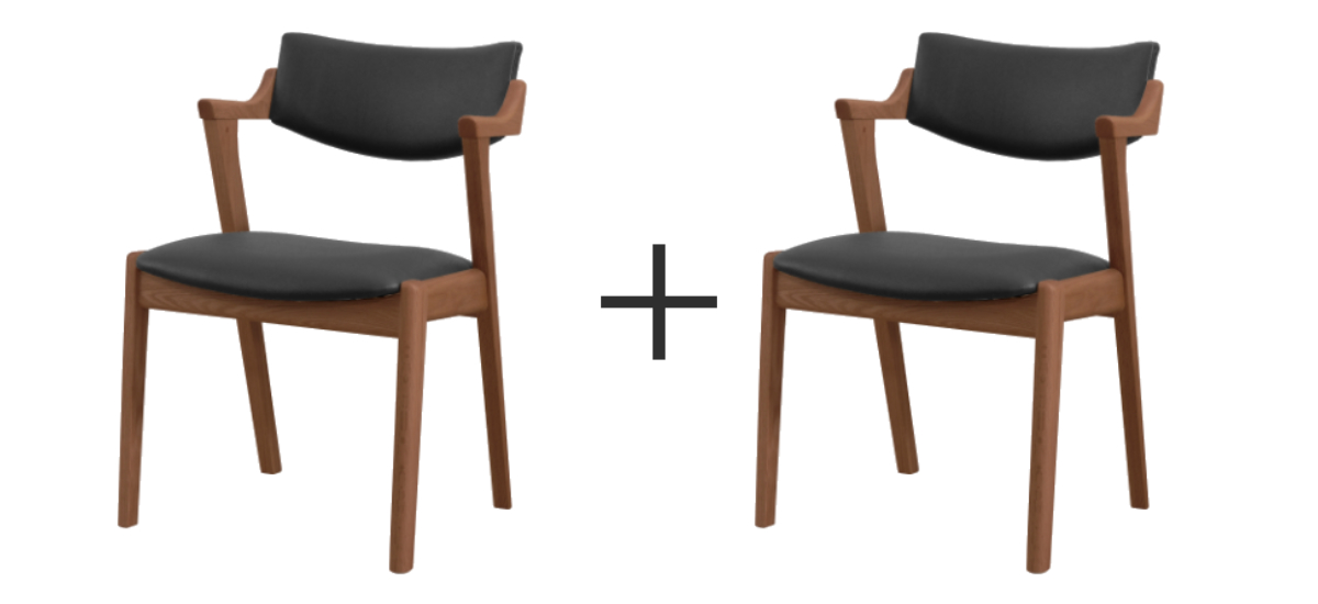 2脚セット》ユール セミアームチェア｜レッドオーク - 天然木・無垢の